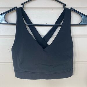 Lululemon Women's Sports Bra Envital Medium Support Size 4 Black Cross Strap